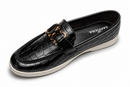 Saffiera Croco Chain Loafer — Black