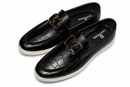 Saffiera Croco Chain Loafer — Black