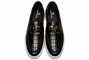 Saffiera Croco Chain Loafer — Black