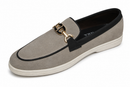 Saffiera Two-Tone Chain Loafer — Grey & Black