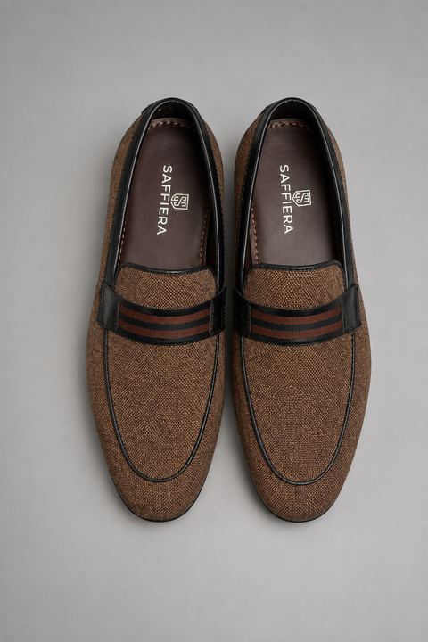Saffiera Classic Woven Penny Loafer - Close Up