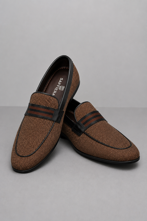 Saffiera Classic Woven Penny Loafer - Top View
