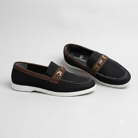 Saffiera Horsebit Leather Loafer Black - Pair View