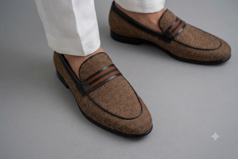 Saffiera Classic Woven Penny Loafer - Pair View