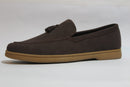 Saffiera Dark Brown Suede Tassel Loafer